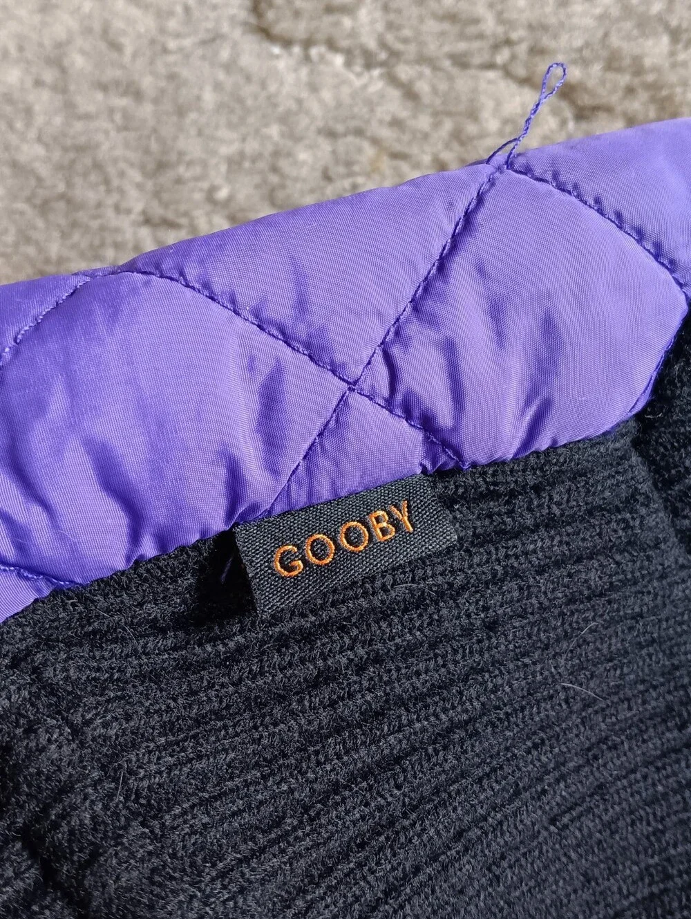 💜🖤 Gooby Dog Puffer Vest Quilted Jacket Large Purple Water Resistant Pet